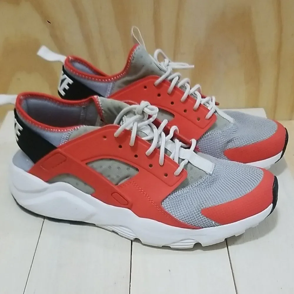 Nike Air Huarache Run Ultra  Max Orange Wolf Grey DS Mens Sz 7 1/2,Wmn's Sz 9